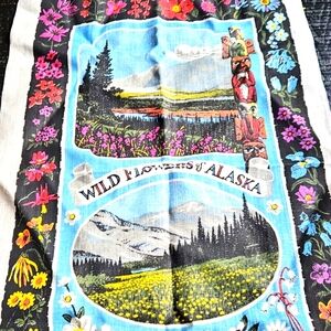 Vintage NWOT  KAY DEE Wild Flowers of Alaska Kitchen Towel